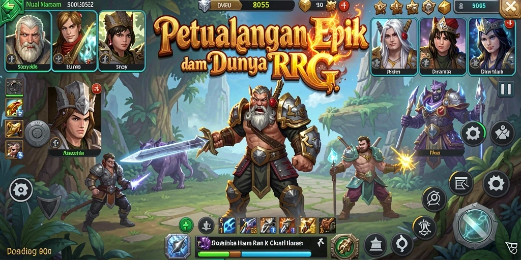 Tangkapan layar utama dari gameplay RPG 8055 yang seru.