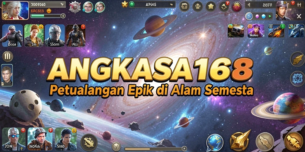 Tampilan gameplay seru dan karakter unik dalam ANGKASA168.