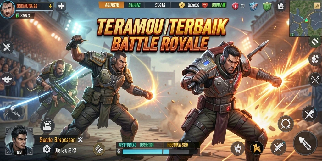 Screenshot ASIA918 menampilkan aksi seru dalam pertarungan Battle Royale.