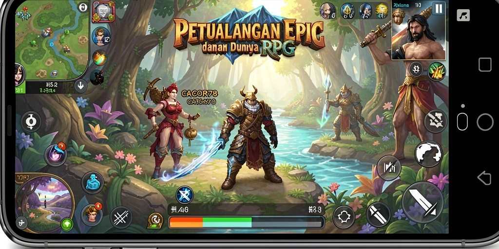 Tampilan gameplay CACOR78 menampilkan aksi seru dalam dunia RPG yang menawan.