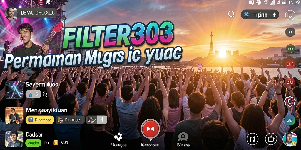 Tampilan gameplay FILTER303 yang menakjubkan dan penuh warna.