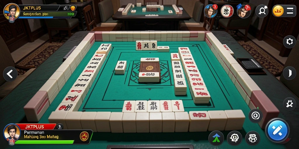 Screenshot JKTPLUS menampilkan gameplay Mahjong yang seru.
