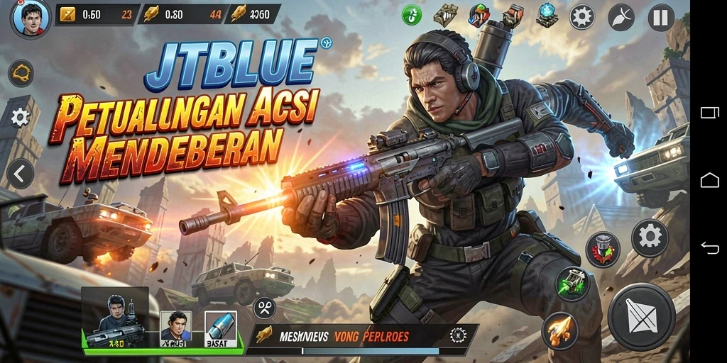 Tampilkan aksi mendebarkan dalam gameplay JTBLUE yang seru.
