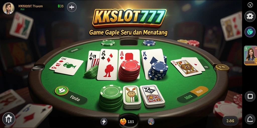 Tampilan gameplay KKSLOT777 dengan suasana Gaple yang menarik.
