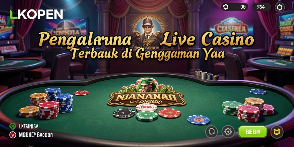Screenshot gameplay LKOPEN menampilkan dealer profesional dan permainan mendebarkan.