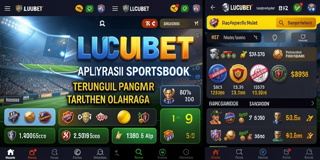 Screenshot utama LUCUBET menampilkan tampilan taruhan olahraga yang menarik.