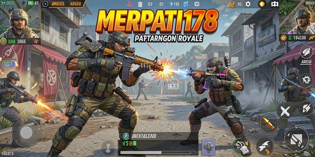 Tangkapan layar gameplay MERPATI178 menampilkan aksi seru dalam pertarungan Battle Royale.