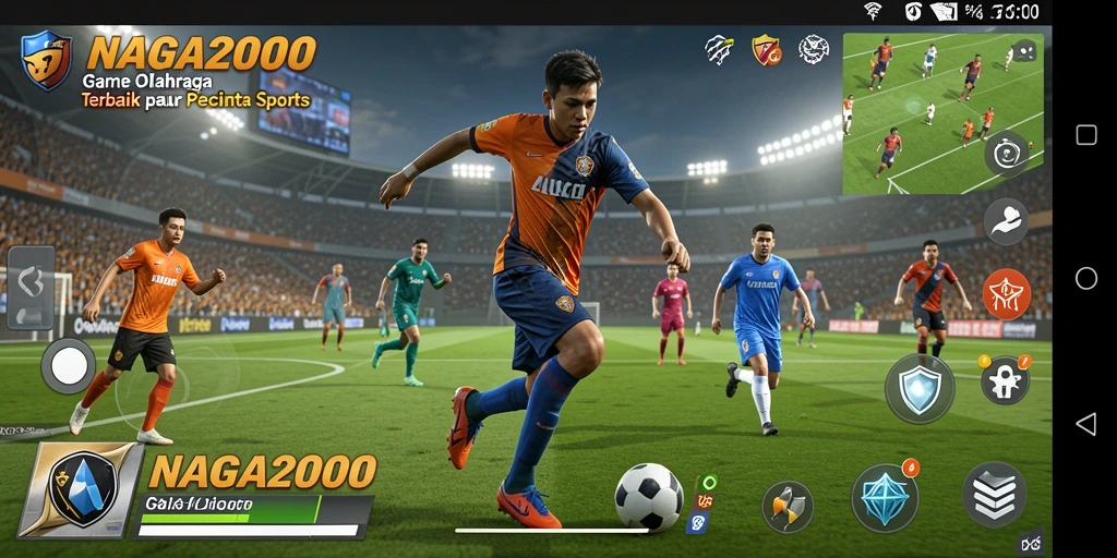 Tampilan gameplay seru di NAGA2000 dengan aksi olahraga mendebarkan.