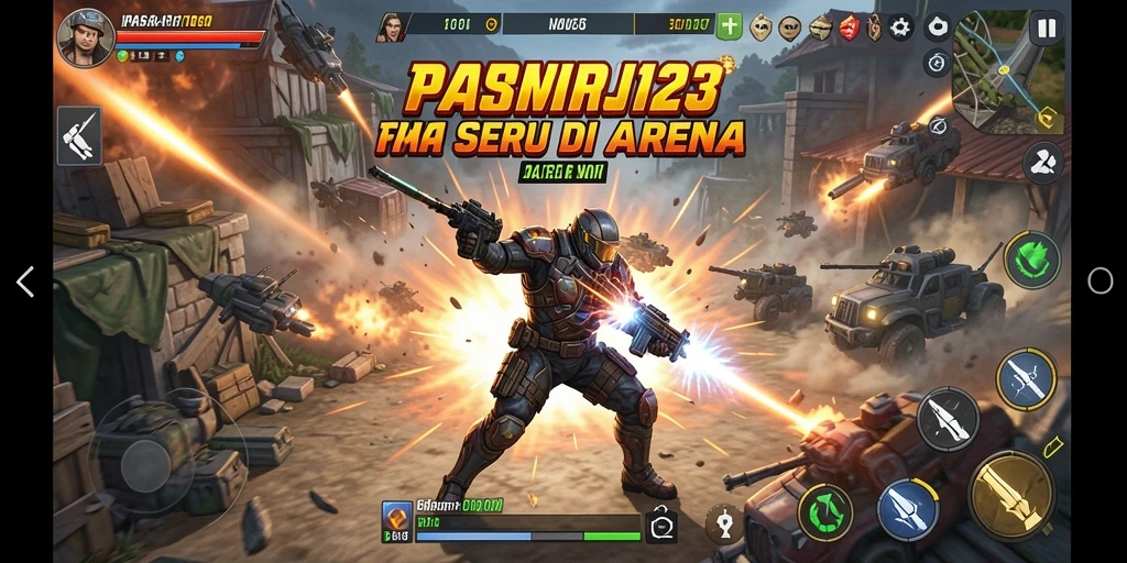 Screenshot menunjukkan aksi seru dalam pertempuran PASAR123.