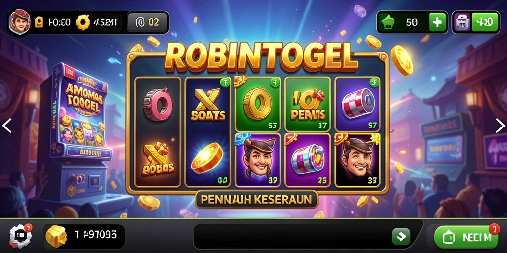 Screenshot gameplay <strong>ROBINTOGEL</strong> menampilkan keseruan bermain slot yang mengasyikkan.