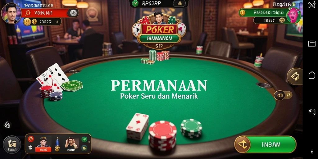 Tampilan gameplay Poker yang menarik dan mendebarkan.