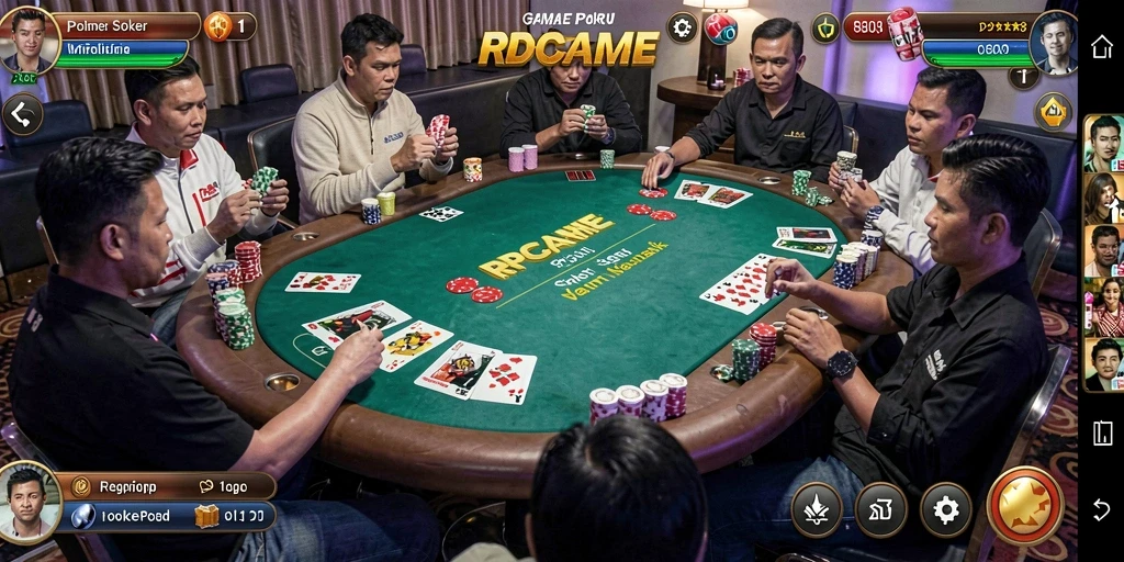 Screenshot RPGAME menampilkan aksi seru permainan Poker yang menarik.