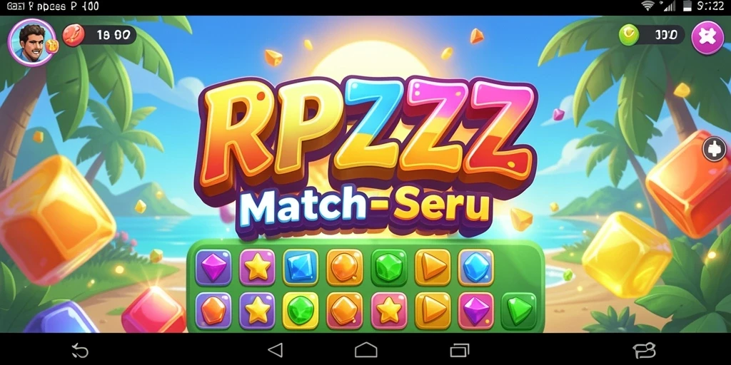 Screenshot utama RPZZZ menampilkan gameplay seru Match-3.