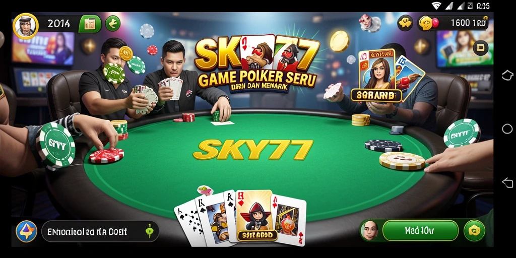 Screenshot gameplay Poker yang seru dan mengasyikkan di SKY77.