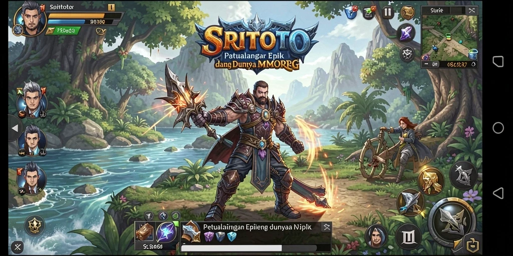 Tampilan gameplay SRITOTO yang memukau dalam dunia MMORPG.