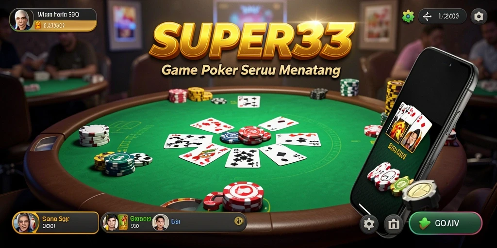Tangkapan layar dari gameplay seru dalam permainan Poker di SUPER33.