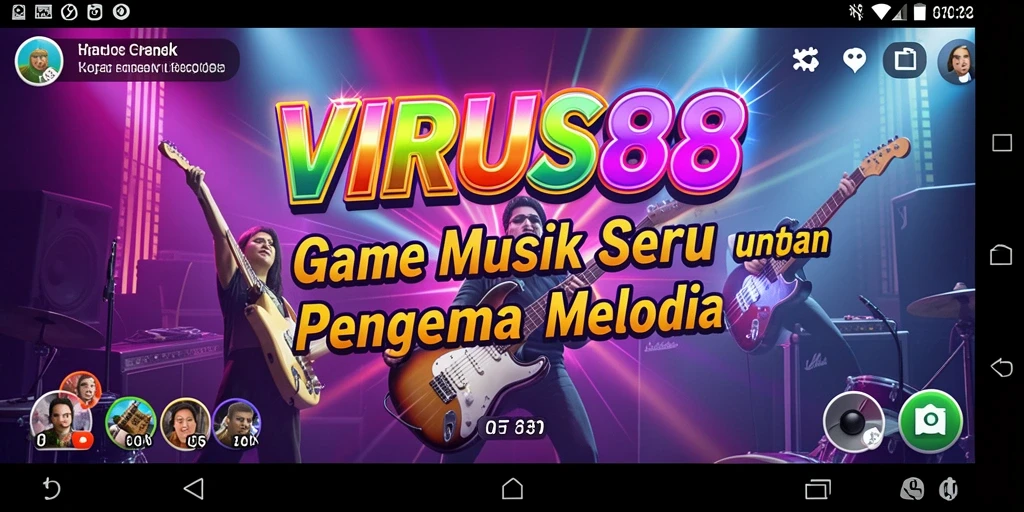 Tampilan gameplay <strong>VIRUS88</strong> yang menarik dengan berbagai pilihan lagu.