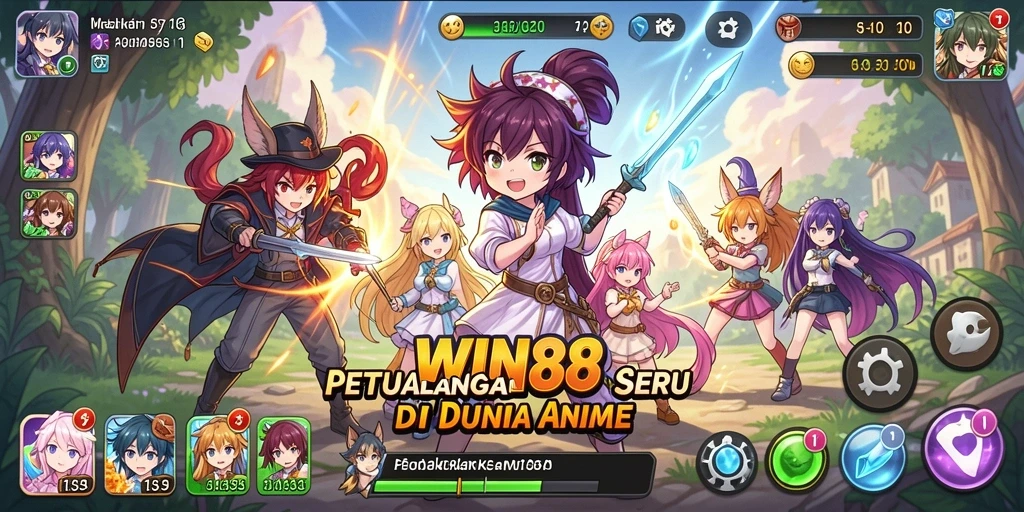 Screenshot gameplay WIN88 yang menampilkan aksi karakter Anime yang dinamis.